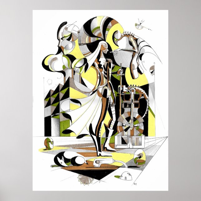 Förfalskat svärd bläck art poster (Framsidan)