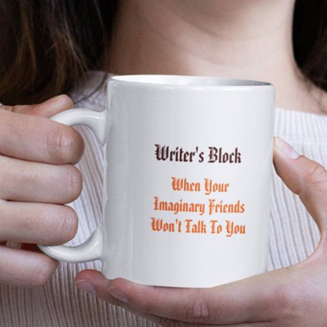 Författarblocket Roligt Citat Humor Te Kaffe Mugg (Writers Block Funny Quote Humor Tea Coffee Mug)