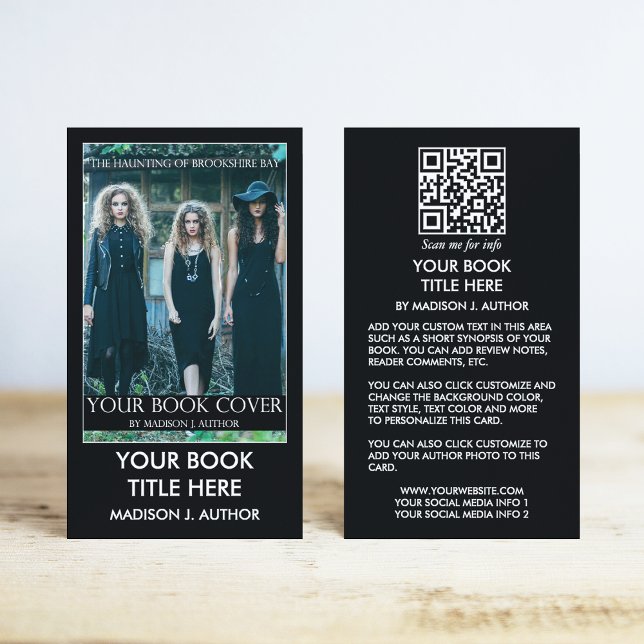 Författare av Bok-skydd, QR Visitkort (Customize to change text size, style, background color and more.)