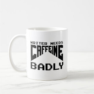 Författare behöver kaffe förtvivlat kaffemugg