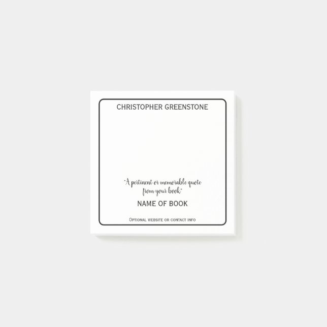 Författare Bok-kampanj Post-it Block (Framsida)