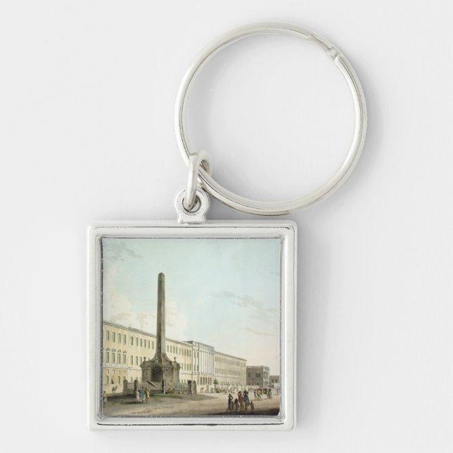 Författare byggnader, Calcutta, pläterar 30 från Fyrkantig Silverfärgad Nyckelring (Framsidan)