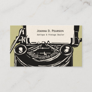 Författare dröm. VintagePrintmakerskrivmaskin Visitkort