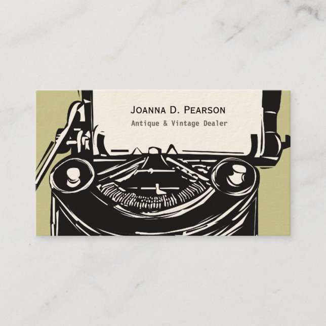 Författare dröm. VintagePrintmakerskrivmaskin Visitkort (Framsida)