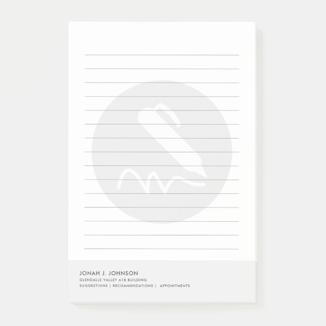 Författare eller Notarie | Minimalistisk stil Post-it Block (Framsida)