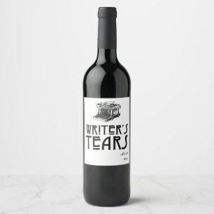 Författare etikett för vin för tåraranpassade