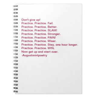 Författare journal med febrig motivation anteckningsbok