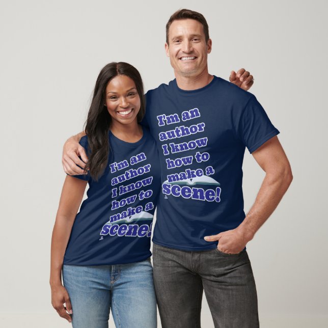 Författare kan göra en Scene Roligt Novel Slogan T Shirt (Unisex)