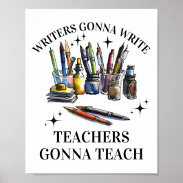 Författare kommer att lära Skriva Lärare att lära Poster