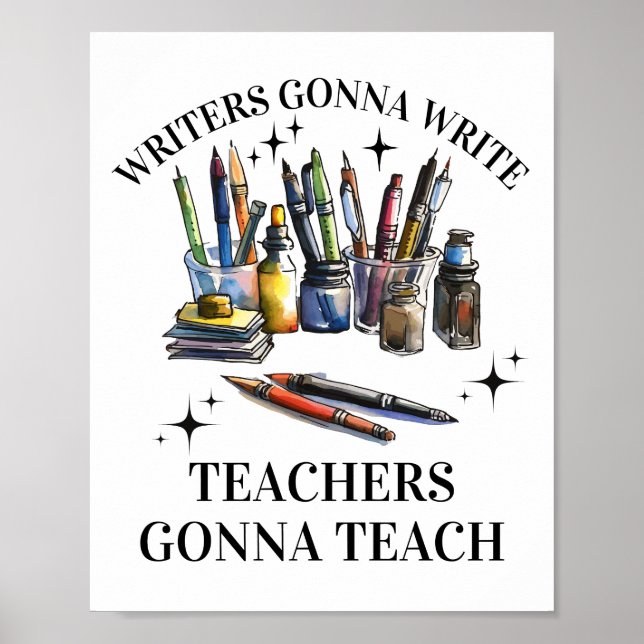 Författare kommer att lära Skriva Lärare att lära  Poster (Framsidan)