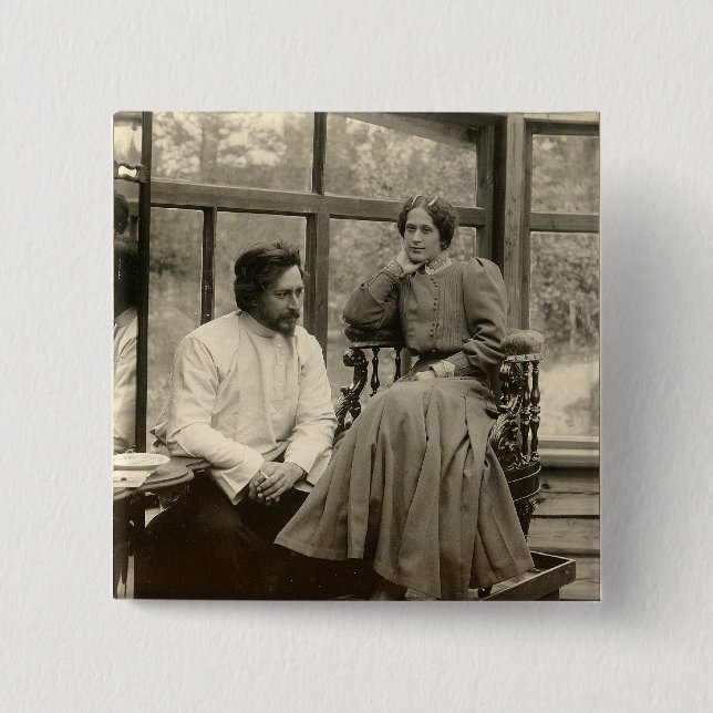 Författare Leonid Andreyev med hans fru Knapp (Framsida)