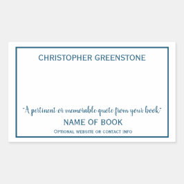 Författare Namnteckning Bue Bookplate Rektangulärt Klistermärke