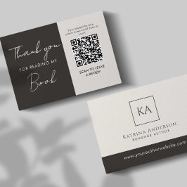 Författare QR-kod Bokrecension Begäran Minimal Tilläggskort