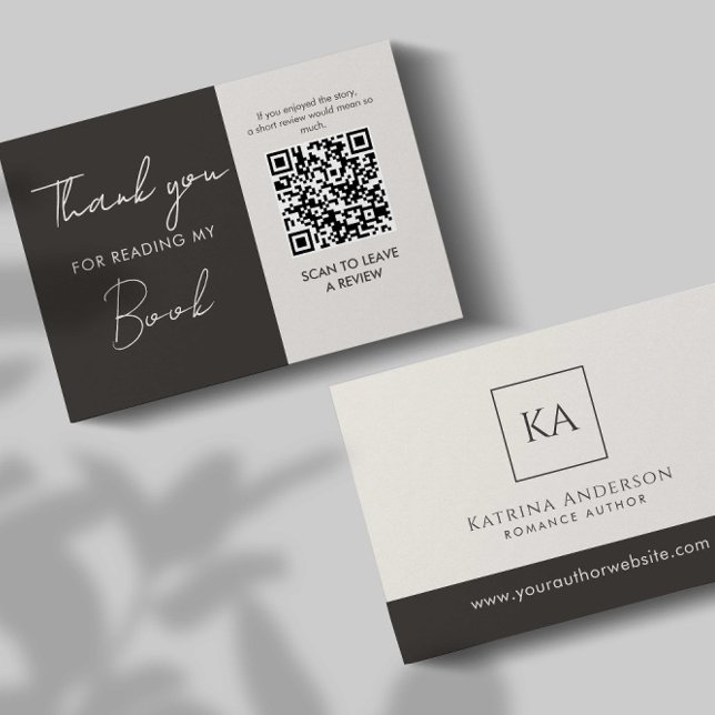 Författare QR-kod Bokrecension Begäran Minimal Tilläggskort (Skapare uppladdad)