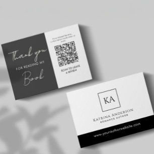 Författare QR-kod Bokrecensionsförfrågan Minimal Tilläggskort