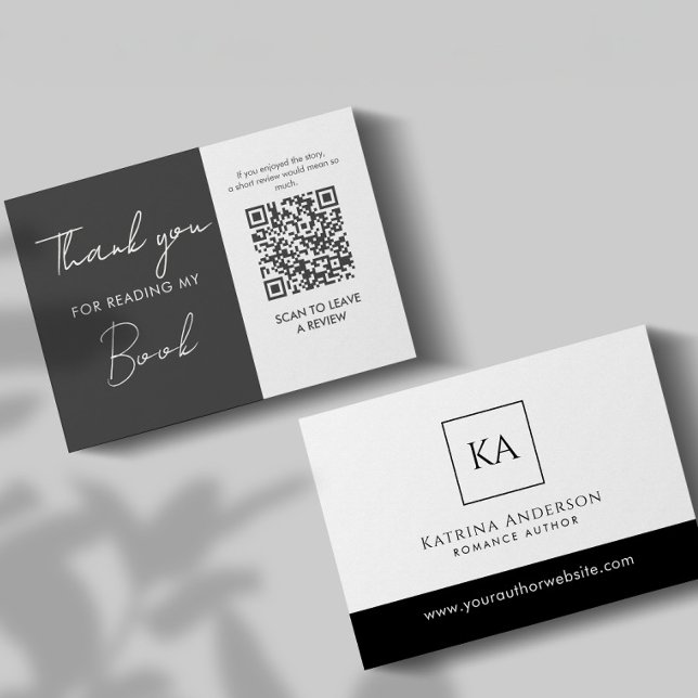 Författare QR-kod Bokrecensionsförfrågan Minimal Tilläggskort (Skapare uppladdad)