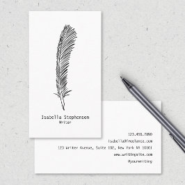 Författare Redaktör Copywriter Quill Minimalistisk Visitkort