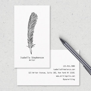 Författare Redaktör Copywriter Quill Minimalistisk Visitkort