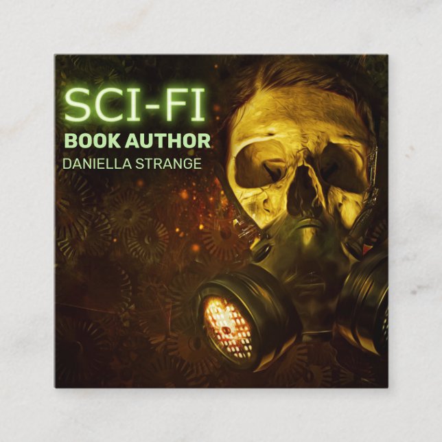 Författare till Apokalyptisk sci-fi Bok Fyrkantigt Visitkort (Framsida)