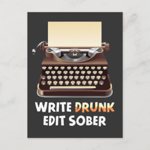 Författare till Drunk Writer Novelist Literature B Vykort