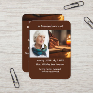 Författare till Memorial Pocket Card Writer Teache Visitkort