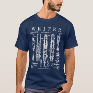 Författare till Novelist Fontän Pen Bookish Vintag T Shirt