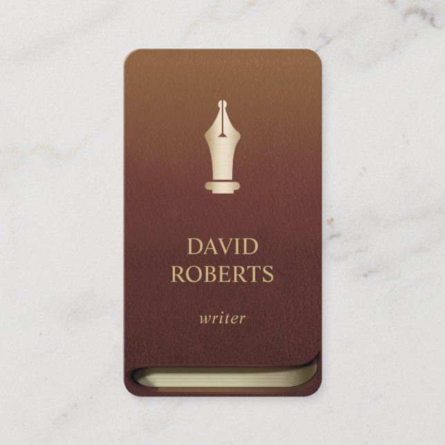 Författareförfattareguld skrivar den yrkesmässiga visitkort (Framsida)