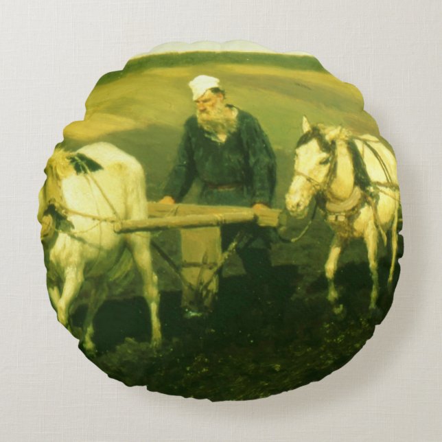 Författareleven Nikolaevich Tolstoy Rund Kudde (Framsidan)