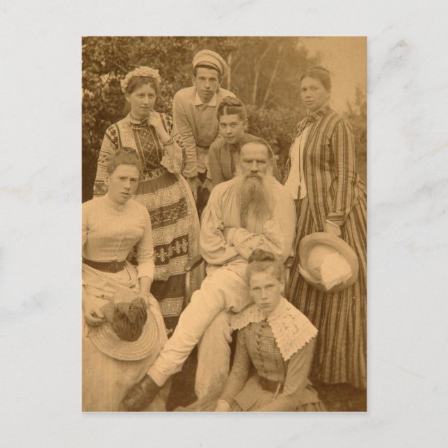 Författaren Leo Tolstoy med sin familj Vykort (Framsida)
