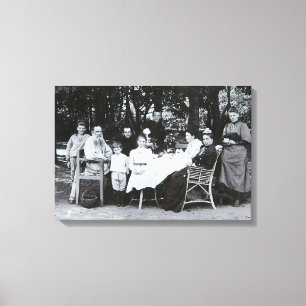 Författarens familj Leo N. Tolstoy porträtt Canvastryck