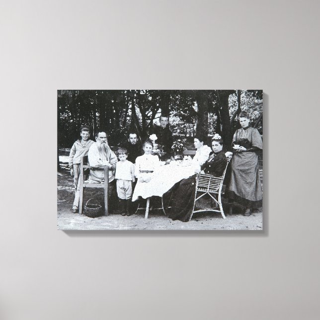Författarens familj Leo N. Tolstoy porträtt Canvastryck (Framsida)