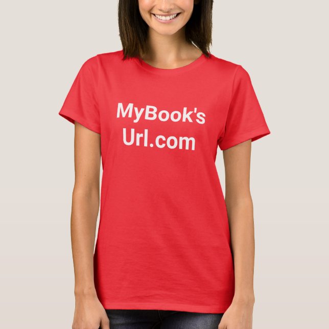 Författarens reklamröda med vita kvinnor t shirt (Framsida)
