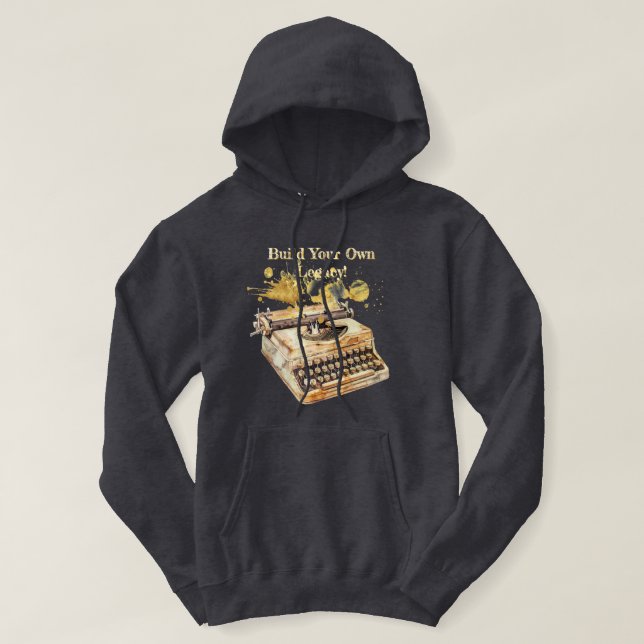 Författarens skrivmaskin "Bygg ditt eget arv" Hoodie (Design framsida)