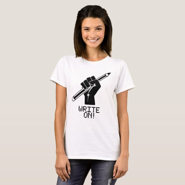 Författareskjortaskriva på utslagsplats tee shirt (Hel framsida)