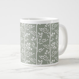 Förfinad Eukalyptusgrön blomsterkonst Jumbo Mugg