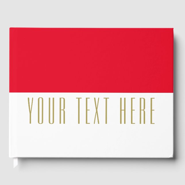 Förfinad ljusröd Färg vid vit text Gästböcker (Framsida)