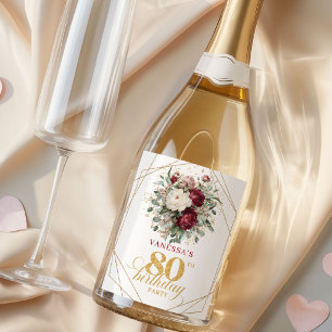 Förfinad Rödfärgad Burgunder 80-årsdag Champagne