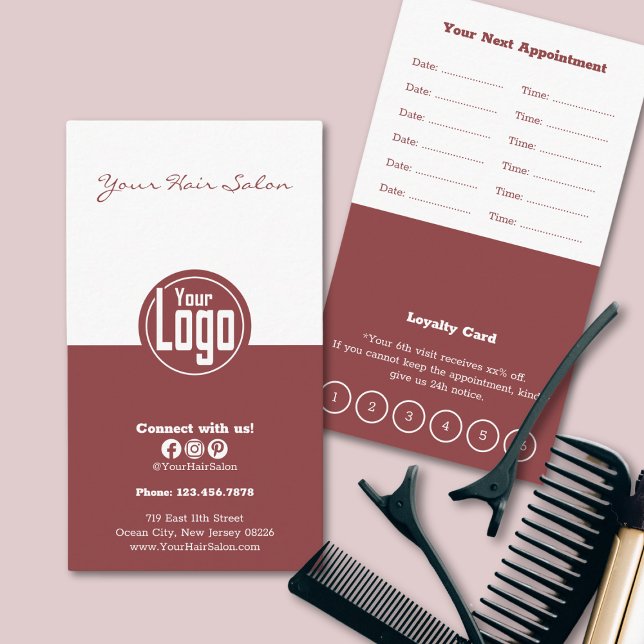 Förfinad vit och rökig Topaz Hair Salon Loyalty & Tidsbeställning Kort (Refined White & Smoky Topaz Hair Salon Loyalty & Appointment Card)