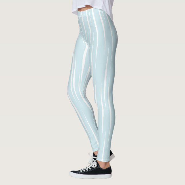Förfinad vit unika flammor blå leggings (Vänster)
