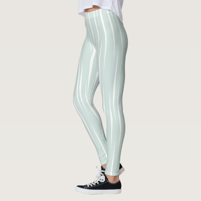 Förfinad vit unika flammor teal leggings (Vänster)