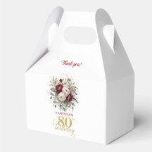 Förfinade Blush Burgundy 80-årsdag gåvdosor