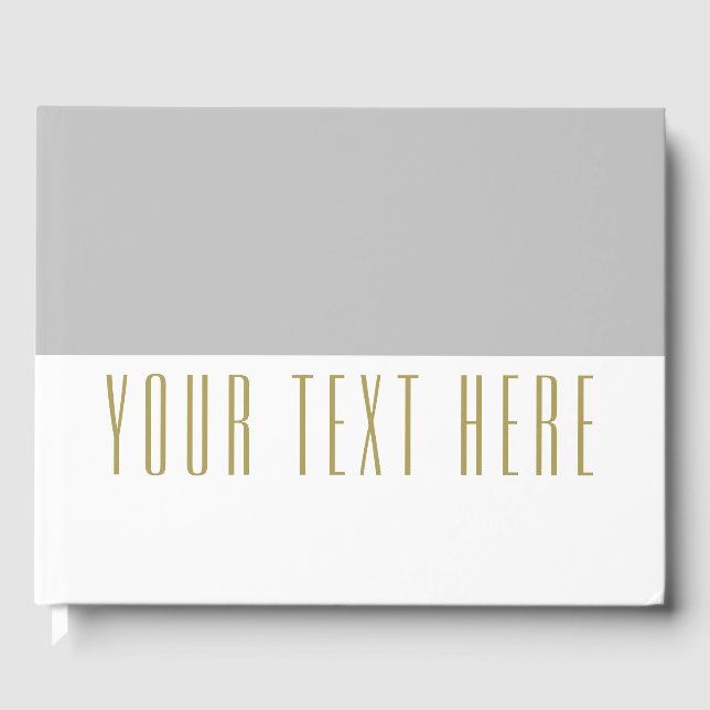 Förfinat Grått Färg-block på vitt i texten Gästböcker (Framsida)