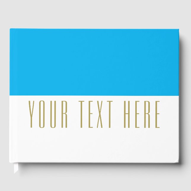 Förfinat Himlar Blue Färg Blockera på vitt i texte Gästböcker (Framsida)