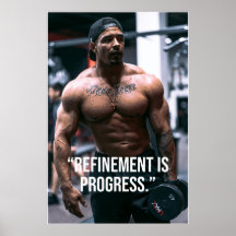 Förfining Är Framsteg Fitness Citat Affisch