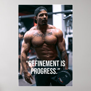 Förfining Är Framsteg Fitness Citat Affisch
