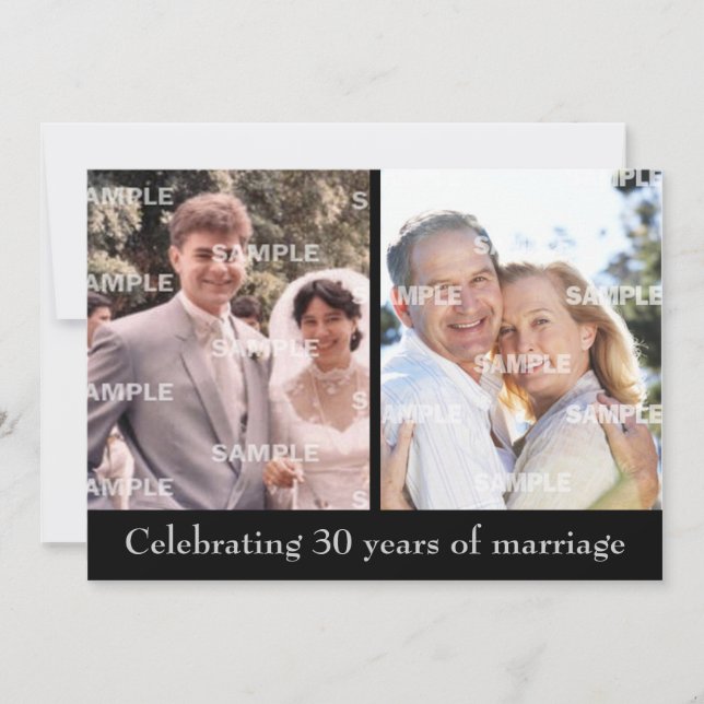 Förfluten och nuvarande 30-årsjubileums inbjudan (Framsida)