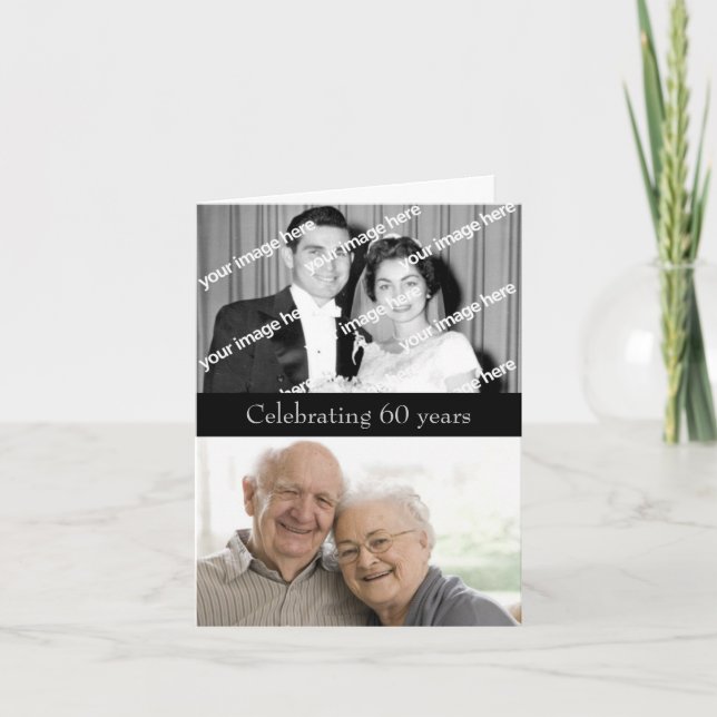 Förflutna- och gåvadiamantbröllopinbjudan inbjudan (Framsida)