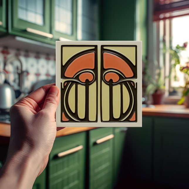 Förflyttning av konsthantverk med Blommigt i mitte Kakelplatta (Skapare uppladdad)