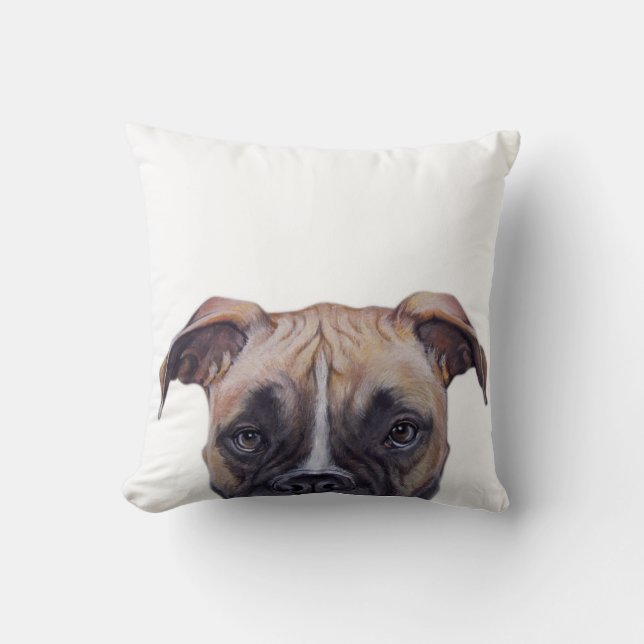 Förfölja boxare, original- målningtryck vid miart kudde (Framsida)