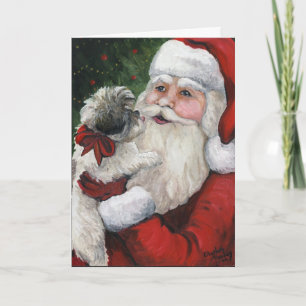 "Förföljer Shih tzukyssar för Santa" Helgkort